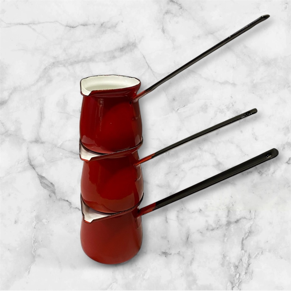 Vintage enamelware measuring ladles